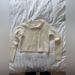 NWT Cream Pearl cardigan